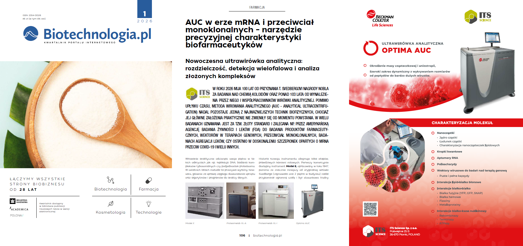 Artykuł w biotechnologia.pl Optima AUC